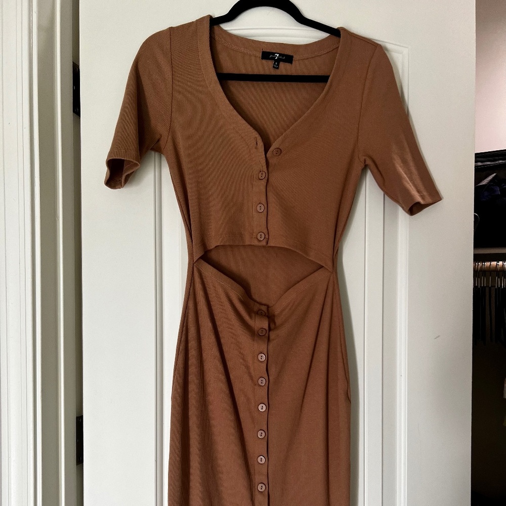 7 For All Mankind Midi Dress with cutouts
